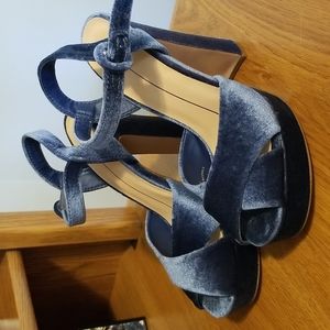 Size 6 5" blue suede high heels